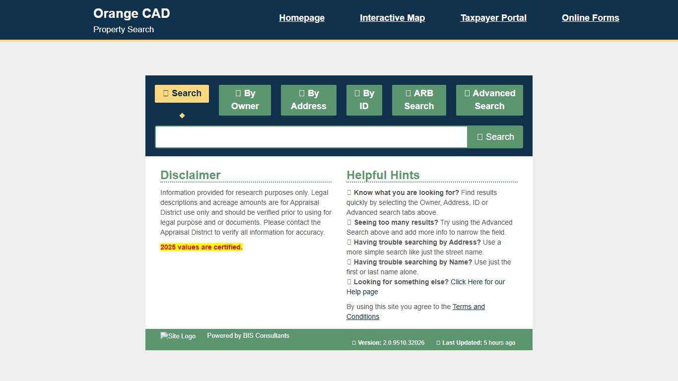 Orange CAD Property Search